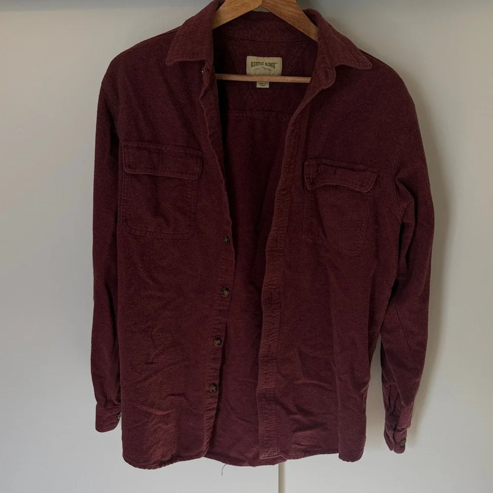 Rustic Ridge Men's Burgundy Button-Up - Picture 2 of 4